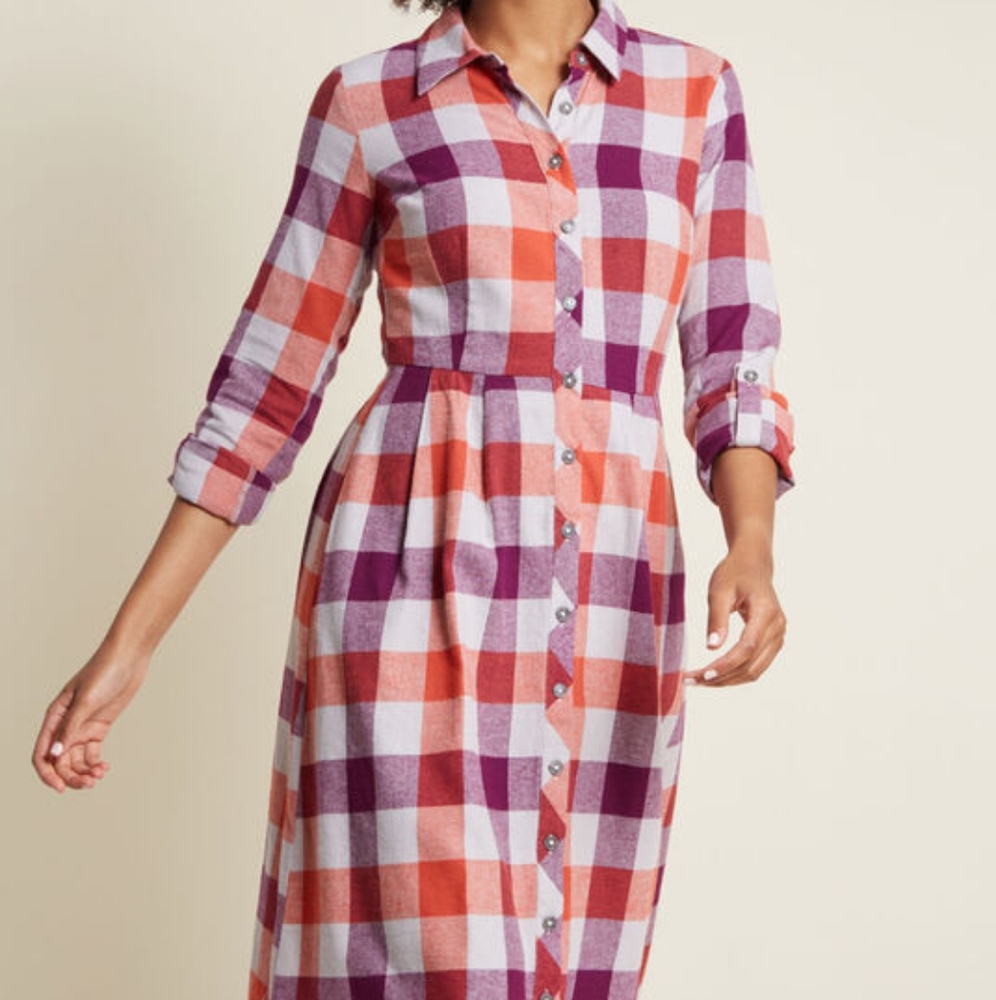 Size 14 ModCloth Flannel Shirt Dress